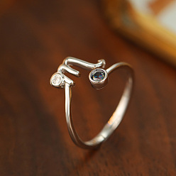 Скорпион Кольца-манжеты из стерлингового серебра с родиевым покрытием, инкрустированные кубическими цирконами, созвездий, платина, Скорпион, внутренний диаметр: 925 мм