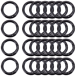 Negro 30Anillos de resorte para puerta de aleación ecológicos pintados con aerosol de piezas, o anillos, anillo de broches a presión, negro, 25x4 mm