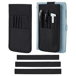 Черный Чехол для ручек из оксфордской ткани с эластичной резинкой для блокнота, чёрные, 205x105 мм