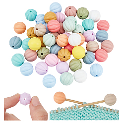 (52) Непрозрачная лаванда 50шт. Фокальные бусины из пищевого силикона, фонарь, разноцветные, 14.5 мм, отверстие : 2 мм