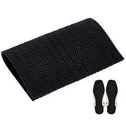 Negro Fondo de zapatos de goma antideslizante, Almohadilla de suela de reparación de grano levantado resistente al desgaste para botas, los zapatos de cuero, negro, 318x258x3.5 mm