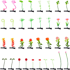 (52) Непрозрачная лаванда 102 шт 17 стиль фасолевые ростки пластиковые заколки для волос из кожи аллигатора, зеленый горошек милый цветок трава заколки украшение для девочек, разноцветные, 50~120 мм, 6 шт / стиль