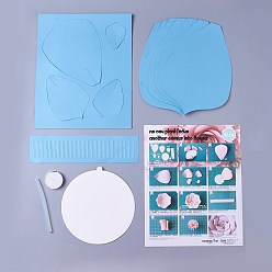 Sky Blue Artificial Flower Paper Flower Craft Making Kits, For Wedding Decorations, Sky Blue, Finished Flower: 40cm, 21x26x0.2cm, 1pc