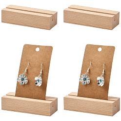 пшеница Картхолдер из дерева, этикетка визитная карточка основа, прямоугольные, цвет пшеницы, 7.95x2.95x1.95 см