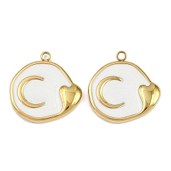 Сердце 304 нержавеющая сталь с эмалевыми подвесками, ионное покрытие (ip), золотые, сердце, 20.5x19.5x2.5 мм, отверстие : 1.8 мм