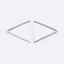Silver Brass Linking Rings, Plated, Triangle, Silver Color Plated, 17.5x20x0.8mm, Inner Diameter: 15.5x17.5mm