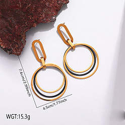 Golden 304 Ohrstecker aus Edelstahl, drei Kreise, golden, 76x45 mm