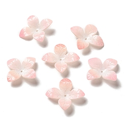 Pink Flower Bead Cap, for DIY Jewelry Making, Pink, 17~18x4~5mm, Hole: 1~1.4mm