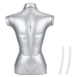 Silver Male PVC Half Body Inflatable Mannequins, Clothing Displays for Retail Stores, Silver, 53x13x72cm