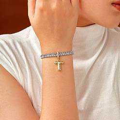 Letter T Модные латунные браслеты с подвесками, кубический цирконий теннисные браслеты для женщин, буквы, Письмо T, 7-1/2 дюйм (19 см)