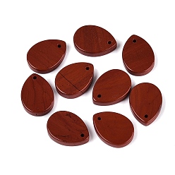Red Jasper Natural Red Jasper Pendants, Flat Teardrop Charms, 18x13x3.5~4mm, Hole: 1~1.2mm