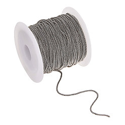 Платина Латунь бордюр цепи, витые цепочки, несварные, с катушкой, овальные, без свинца, без никеля и без кадмия, платина, ссылка: 2x1x0.35 mm, 10 м / рулон