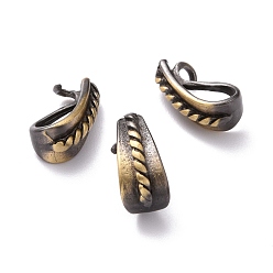 Brushed Antique Bronze Rack Plating Brass Charms, Lead Free & Cadmium Free, Brushed Antique Bronze, 13x6x7mm, Hole: 4x7mm