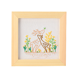 Олень Стартовые наборы для вышивания, включая ткань и нитки для вышивания, игла, инструкция, олень, 184x184 мм