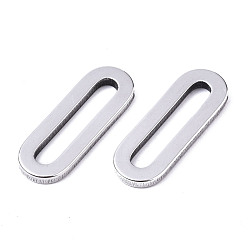 Stainless Steel Color Non-Tarnish 201 Stainless Steel Linking Rings, Oval, Stainless Steel Color, 18.5x6.5x1.5mm, Inner Diameter: 2.5x14mm