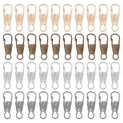 Mixed Color 200Pcs 5 Colors Iron Key Clasp Finding, Snap Clasps, Wire Wrapped, Calabash/Gourd, Mixed Color, 25x9x3mm, Hole: 4x5.5mm, Inner Diameter: 6x9mm, 40pcs/color
