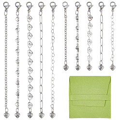 Нержавеющая Сталь Цвет 10 шт. 304 цепи из нержавеющей стали цепи-удлинители для сумок, с карабин-лобстерами , цвет нержавеющей стали, 78~125 мм