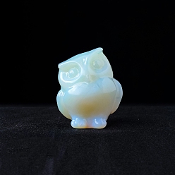 Опал Резные фигурки сов из опалита, для домашнего офиса настольный орнамент фэн-шуй, 35x30 мм