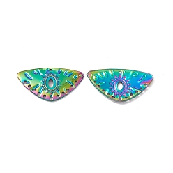 Rainbow Color Revestimiento iónico (ip) 304 colgantes de acero inoxidable, dije triangular, color del arco iris, 15.5x27x2 mm, agujero: 1.2 mm