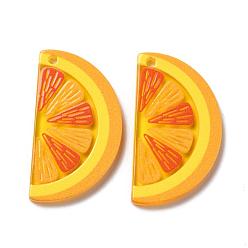 Оранжевый Полупрозрачные акриловые подвески, 3 d распечатано, оранжевые, 38x21.5x3 мм, отверстие : 2 мм