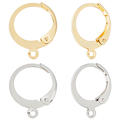 (52) Непрозрачная лаванда 80шт 2 цвета 304 фурнитура для серег из нержавеющей стали, с петлями, настоящее золото и нержавеющая сталь, 14.5x12.5x2 мм, отверстие : 1.2 мм, 40 шт / цвет