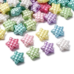 (52) Непрозрачная лаванда Перламутровые непрозрачные акриловые бусины, тартановая звезда, разноцветные, 14.5x15.5x7.5 мм, отверстие : 2.2 мм, Около 684 шт / 500 г