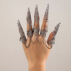 Черный Цвет Металла 1ПК Хэллоуин готический конус железный полый протектор пальца, декоративный чехол для пальца, металлический черный , 20x11 см