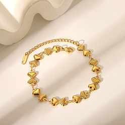 Сердце 304 браслеты из нержавеющей стали ссылка для женщин, сердце, 7-1/4 дюйм (18.5 см)