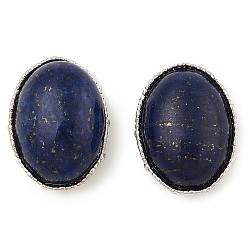 Ляпис-Лазурь Натуральные ляпис-лазурь многонитевые звенья, овальные, без кадмия и без свинца, платина, 20.5x15.5x10.5 мм, отверстие : 2 мм