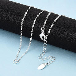 Посеребрённый Латунные ожерелья из цепочек для женщин и мужчин, 925 серебро покрытием, 16.54 дюйм (42 см)