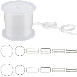 Платина 36 шт. 6 количество стилей 9 бюстгальтеры-топы из сплава в форме чашки, крючок для ремня бюстгальтера, застежка для нижнего белья, с 1 рулоном ТПУ пластика прозрачный эластичный ремешок, платина, 3x0.2 мм