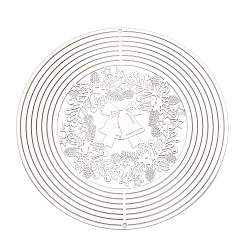 Christmas Bell 201 подвески/звенья из нержавеющей стали, гравированные металлические украшения, Рождественский колокольчик, 147x0.3 мм, отверстие : 3 мм