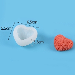 Белый Формы для ароматизированных свечей, Сердце с цветком в силиконовой форме ко Дню святого Валентина, белые, 6.5x5.5x3.3 см