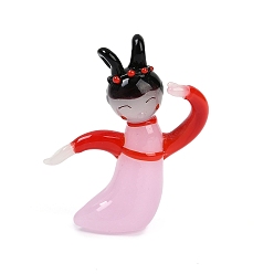 Human Украшение для витрины ручной работы в технике лэмпворк, для украшения домашнего офиса, леди династии Тан, 66.5x55x20 мм