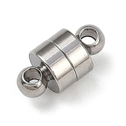 Нержавеющая Сталь Цвет Магнитные застежки, нержавеющая сталь 304, колонка, цвет нержавеющей стали, 12x6 мм, отверстие : 1.8 мм