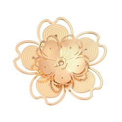 Золотой Шапочки и конусы для бусин, латунные, цветок, золотые, 24.5x24.5x3 мм, отверстие : 1 мм