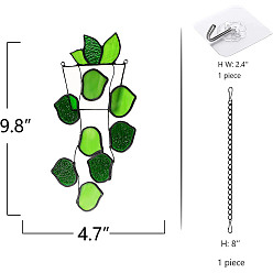 Зеленый Акриловая подвеска, лист, зелёные, Кулон : 240x110 мм