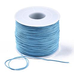 Light Sky Blue Polyester Cords, Light Sky Blue, 0.5~0.6mm, about 131.23~142.16 yards(120~130m)/roll