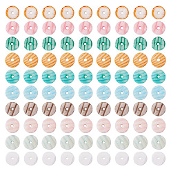 (52) Непрозрачная лаванда 200 шт. 10 нити бусин из натуральных ракушек, диск, окрашенные, разноцветные, 6~6.5x1~3.5 мм, отверстие : 1 мм, 20 шт / цвет