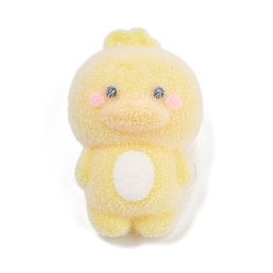 Желтый Кулоны из флокированной смолы, желтая утка, желтые, 51x32x30 мм, отверстие : 3 мм