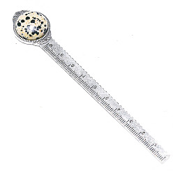 Далматинских Джаспер Закладка линейки из сплава, Закладка из кабошона из далматинской яшмы, 120x20 мм