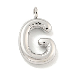 Letter G Не тускнеющие 304 подвески из нержавеющей стали, буквенное очарование, цвет нержавеющей стали, Буква G, 17x10.5x3 мм, отверстие : 2 мм