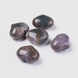 Indian Agate Natural Indian Agate Heart Love Stone, Pocket Palm Stone for Reiki Balancing, 20x25x11~13mm