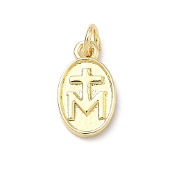 Другие Латунь прелести, овальные, долговечный, без кадмия и без свинца, реальный 18 k позолоченный, медальон Девы Марии, 13.5x8x2 мм, Перейти кольцо: 5x1 мм, внутренний диаметр: 3 мм