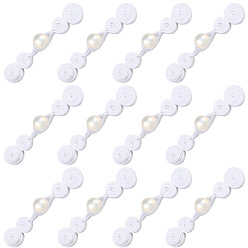 Белый 12 Пряжка из полиэфирной смолы для китайского торжественного платья-ципао, белые, 70x16x13 мм