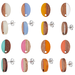 Mixed Color Resin & Walnut Wood Stud Earring Findings, with 304 Stainless Steel Pin, Oval, Mixed Color, 15x10mm, Hole: 1.8mm, Pin: 0.7mm, 8pairs/box,
Ear Nuts: 50pcs/Box