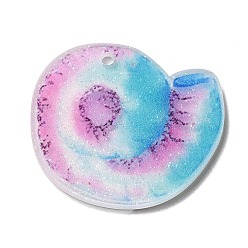 Shell Shape Непрозрачные акриловые подвески с принтом на океанскую тематику, формы раковины, 29.5x34x2 мм, отверстие : 2 мм