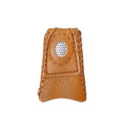 Sienna Leather Sewing Thimbles, Fingertip Protector, Quilting Craft Accessories DIY Tools, Sienna, 38x22mm