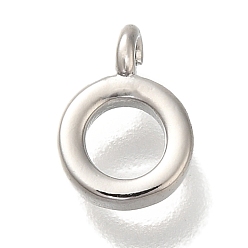 Платина Поручни из латунной трубы с покрытием стойки, без кадмия и без свинца, долговечный, кольцо, платина, 8.5x6x2 мм, отверстие : 1.2 мм