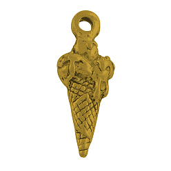 Antique Golden Tibetan Style Alloy Ice Cream Pendants, Cadmium Free & Nickel Free & Lead Free, Antique Golden, 18x7x3mm, Hole: 1.5mm, about 1282pcs/1000g